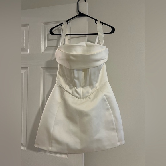 Meshki White Satin Corset Mini Dress - Picture 3 of 8